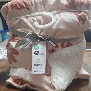 Carter's Pink and Brown Fleece Blanket
